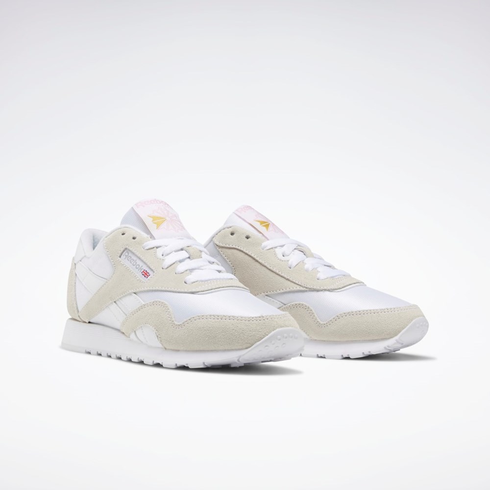 Reebok Classic Nylon Shoes Hvite Hvite Lyse Grå | LTCQSV-547