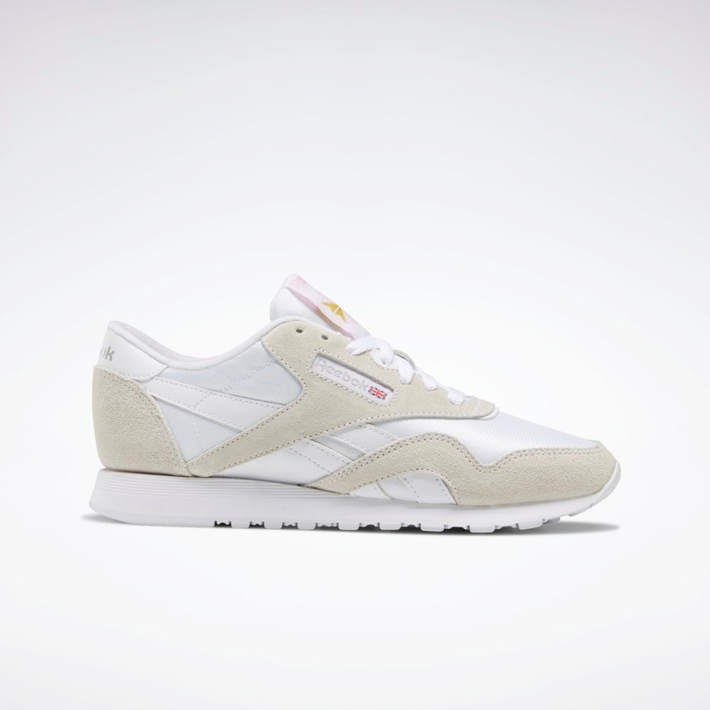 Reebok Classic Nylon Shoes Hvite Hvite Lyse Grå | LTCQSV-547