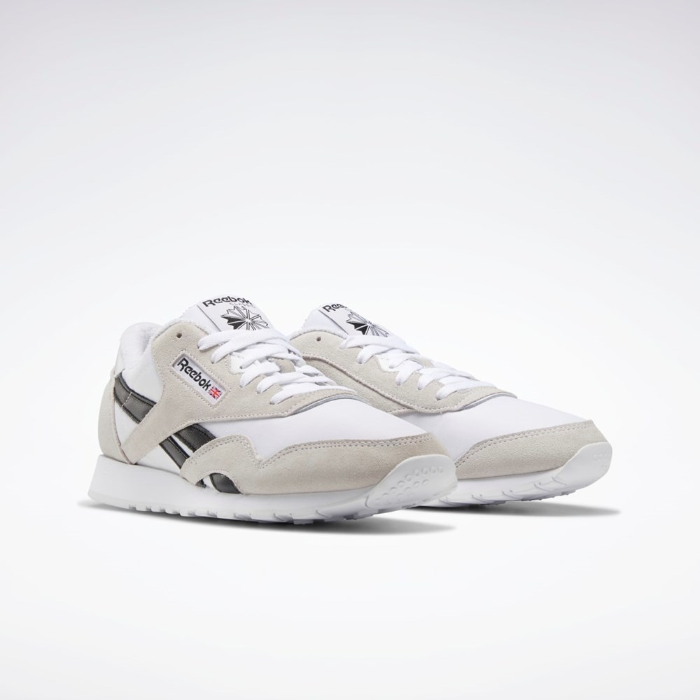 Reebok Classic Nylon Shoes Hvite Hvite Svarte | LFUJVQ-867