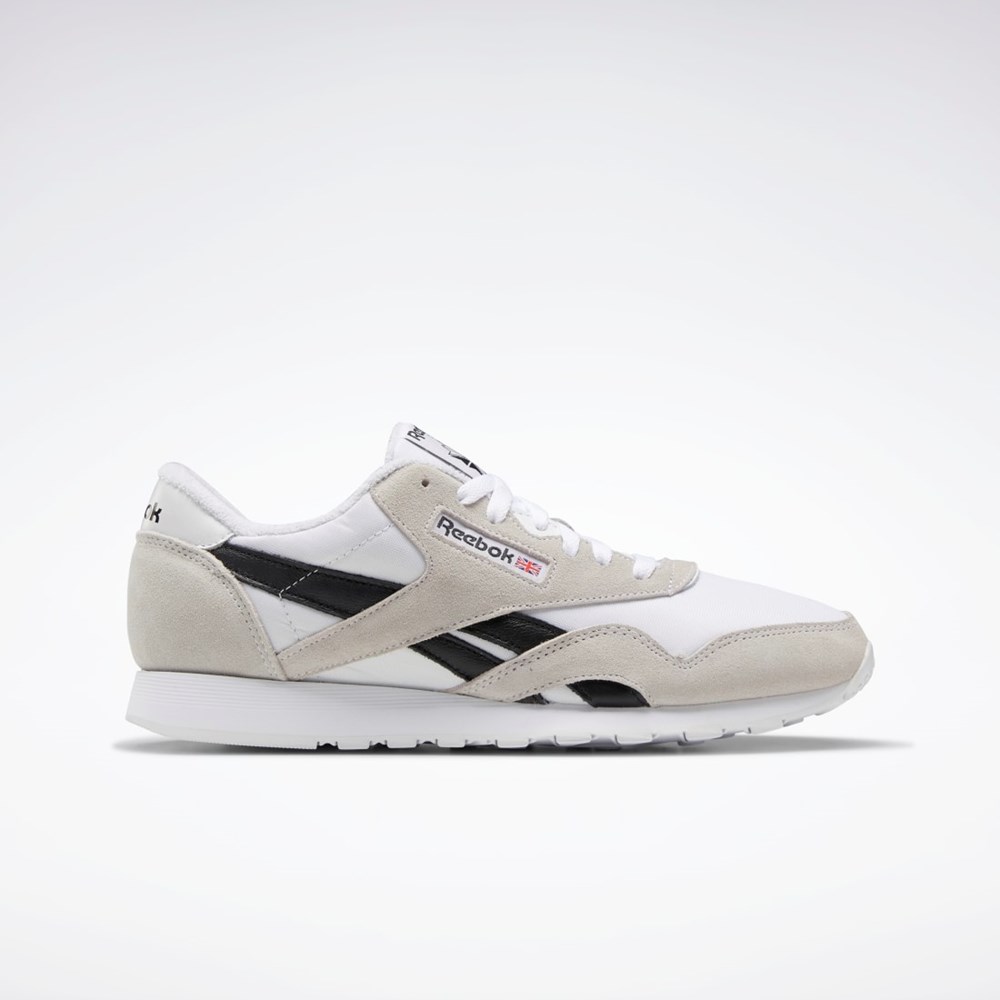 Reebok Classic Nylon Shoes Hvite Hvite Svarte | LFUJVQ-867