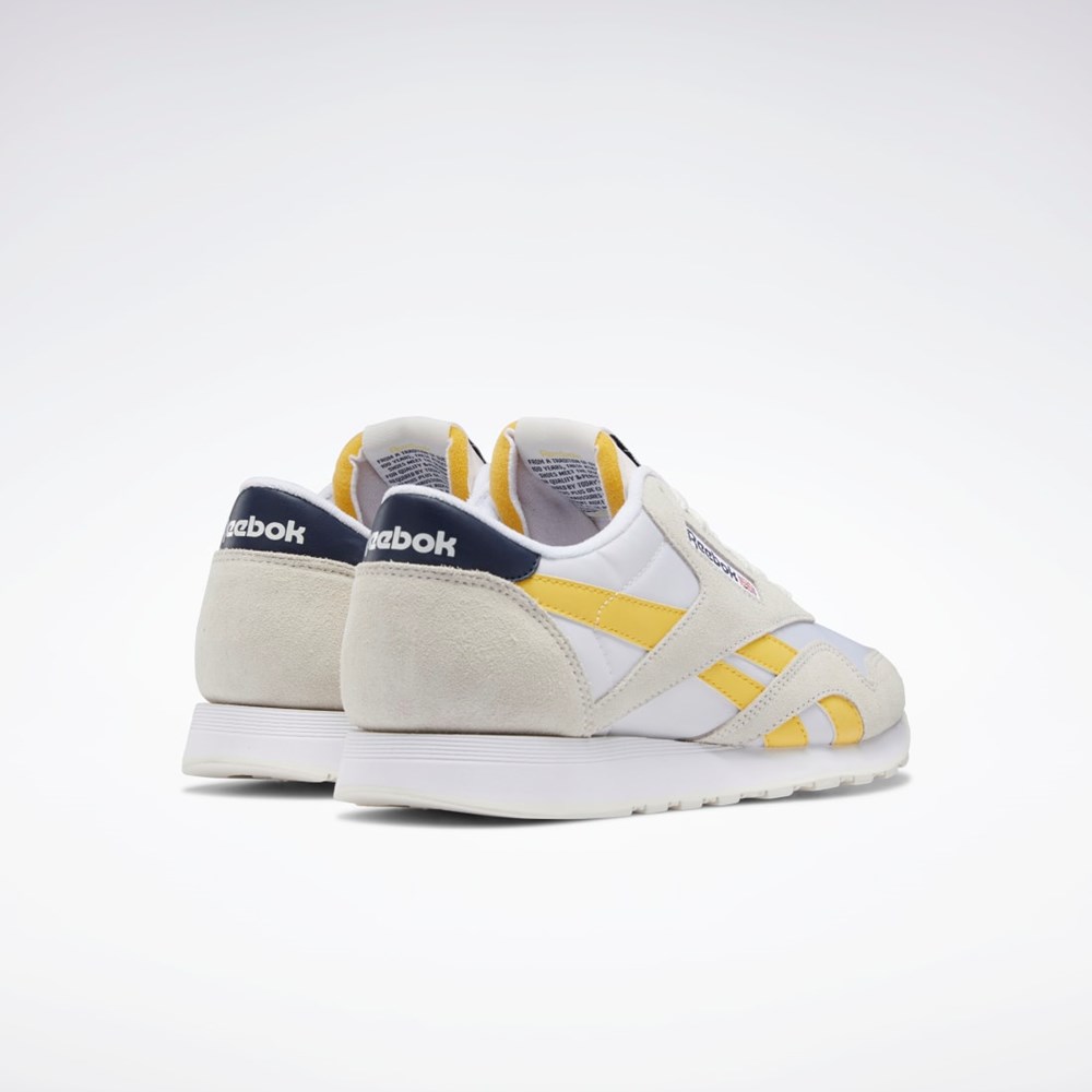 Reebok Classic Nylon Shoes Hvite Marineblå | DKGBMO-036