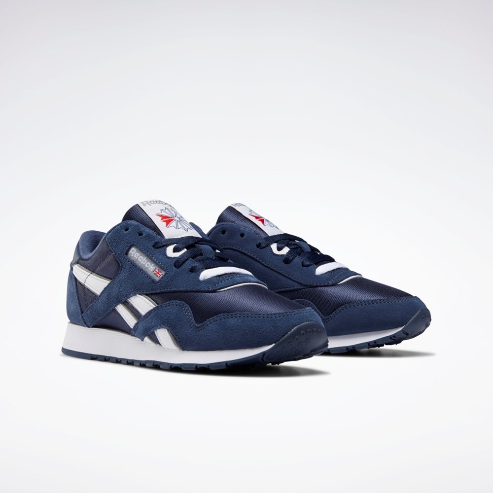 Reebok Classic Nylon Shoes Marineblå Marineblå Platina | JLOXCN-639