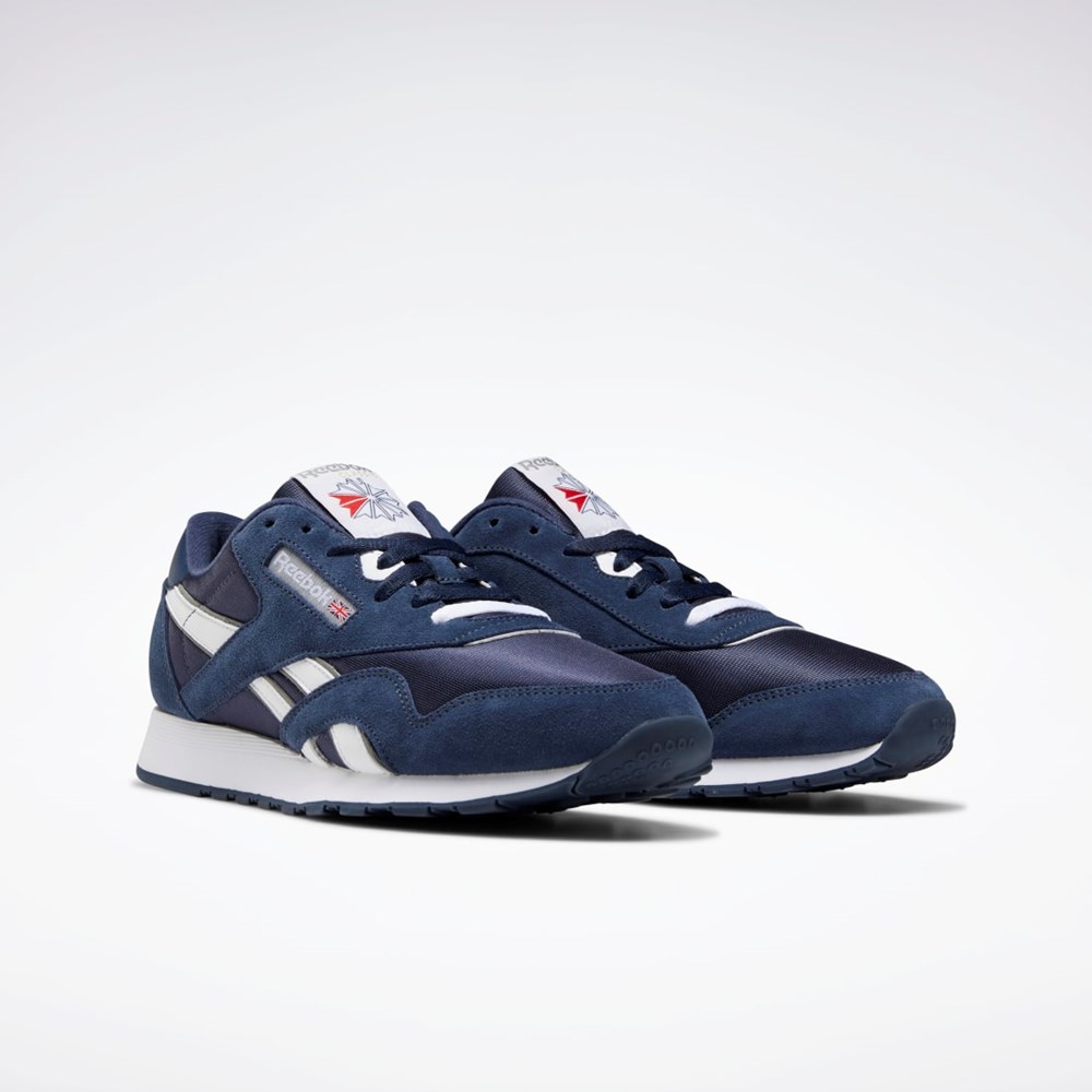 Reebok Classic Nylon Shoes Marineblå Marineblå Platina | VNEHAS-743