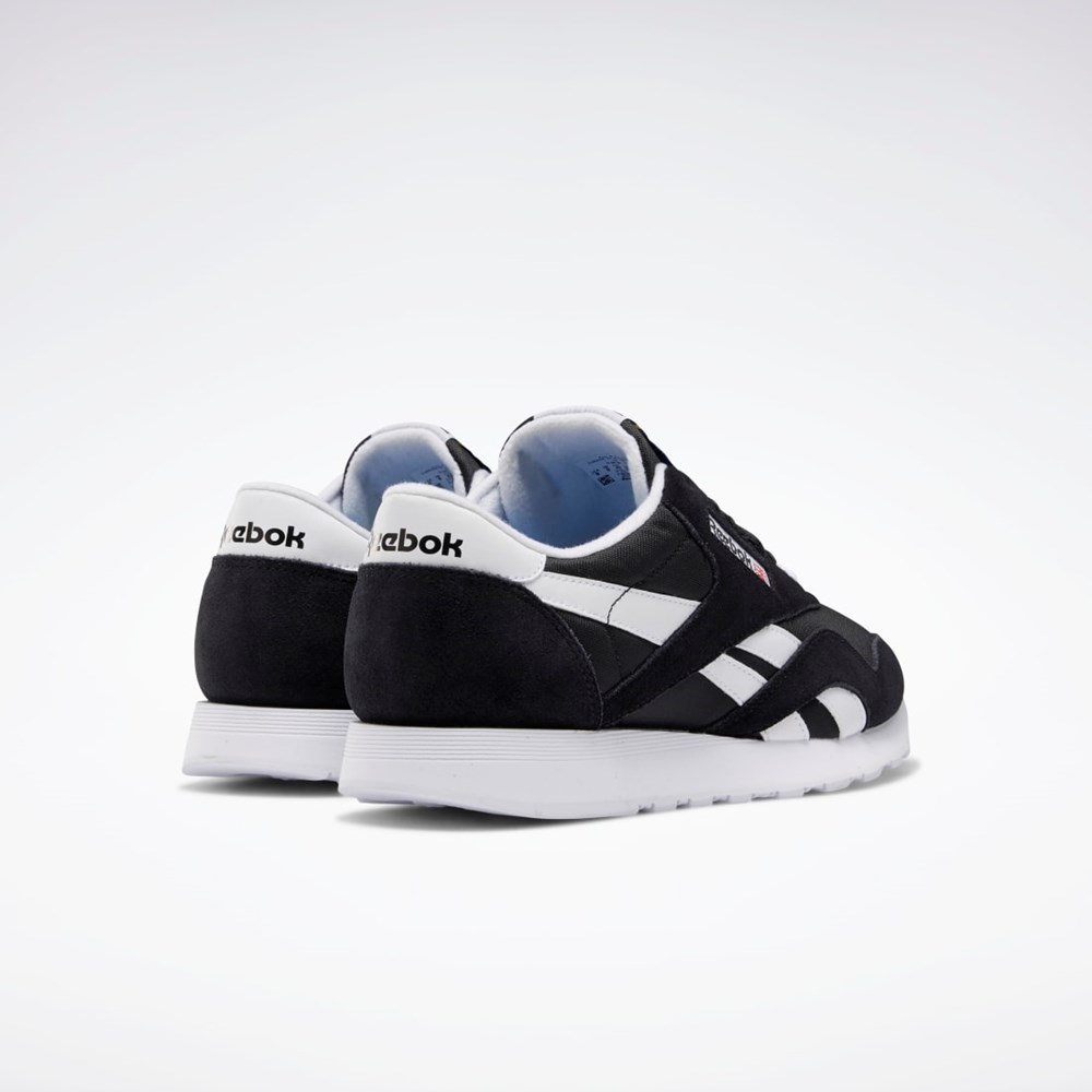 Reebok Classic Nylon Shoes Svarte Svarte Hvite | JVGRQB-967