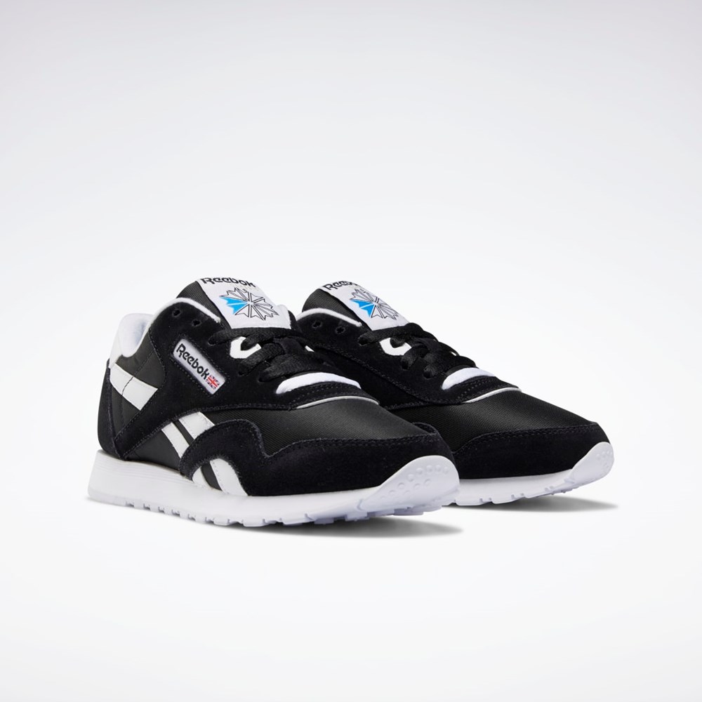 Reebok Classic Nylon Shoes Svarte Svarte Hvite | QHGMRN-243