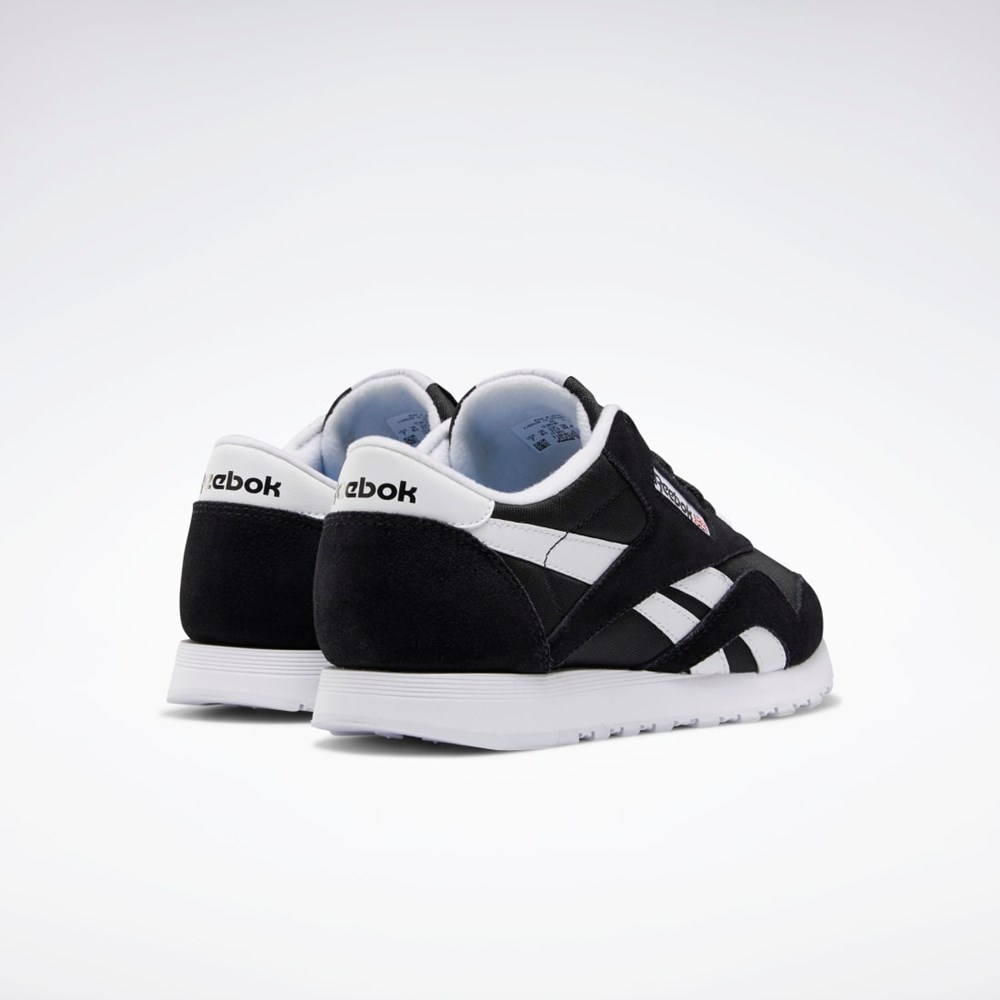 Reebok Classic Nylon Shoes Svarte Svarte Hvite | QHGMRN-243