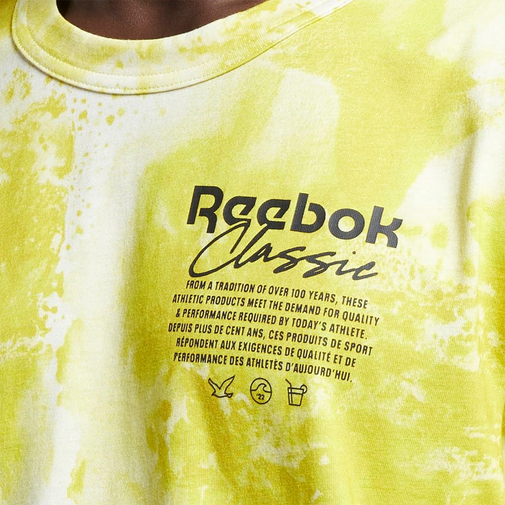 Reebok Classics Allover Print Grafiske T-Shirt Gul | YNTIDQ-017