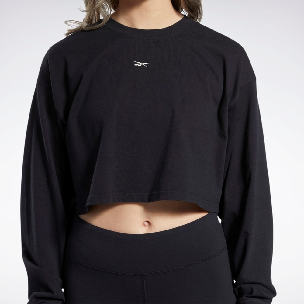 Reebok Classics Bomull Long Sleeve T-Shirt Svarte | OCHDTL-213