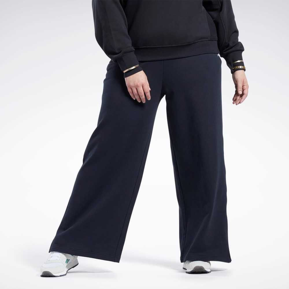 Reebok Classics Brede-Leg Pants (Plus Size) Svarte | VFZOTJ-892