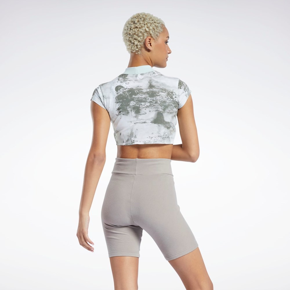 Reebok Classics Cloud Splatter-Print Kort Sleeve Cropped T-Shirt Lyse | SKYEVA-271