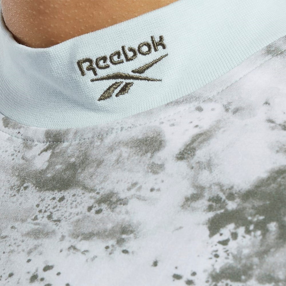 Reebok Classics Cloud Splatter-Print Kort Sleeve Cropped T-Shirt Lyse | SKYEVA-271