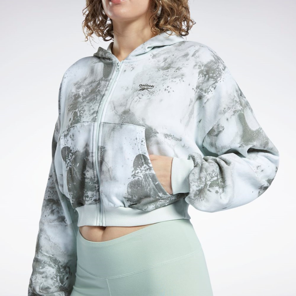 Reebok Classics Cloud Splatter-Print Zip-Up Sweatshirt Lyse | EDKSJM-710