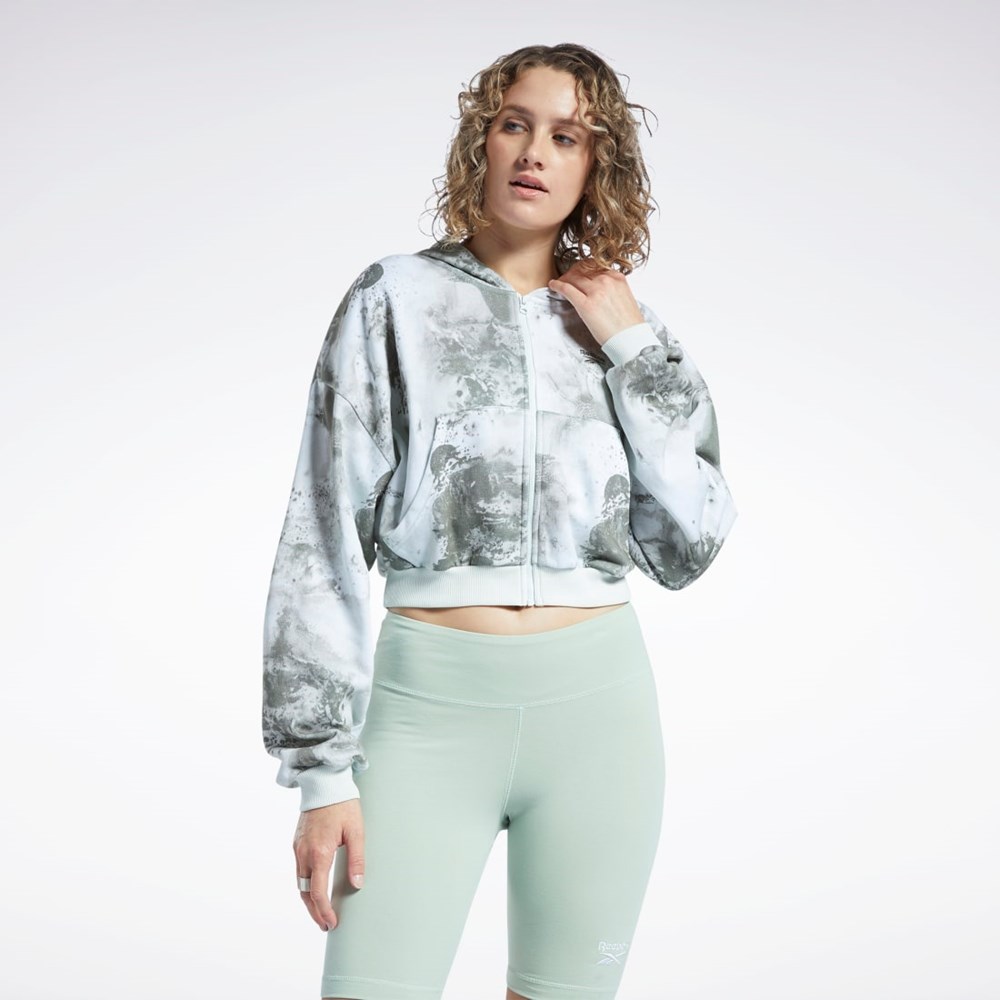 Reebok Classics Cloud Splatter-Print Zip-Up Sweatshirt Lyse | EDKSJM-710