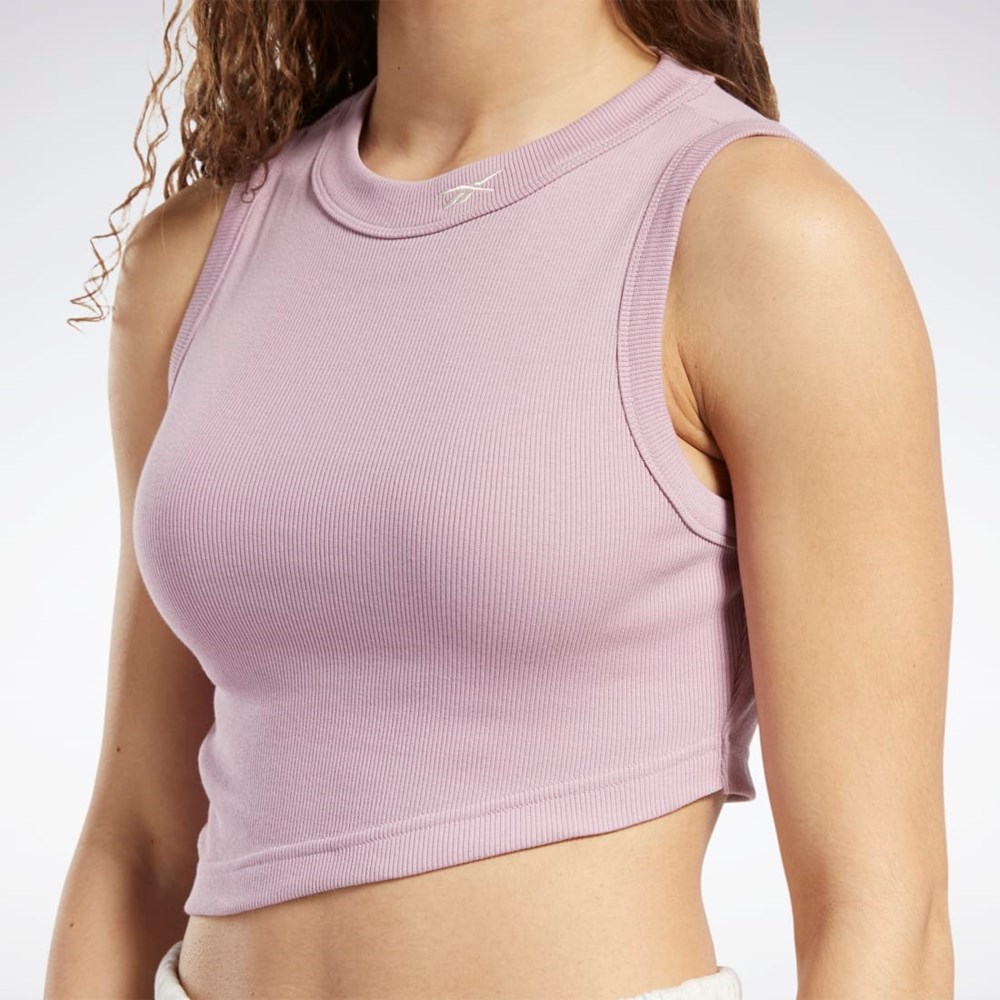 Reebok Classics Cropped Ribbet Tank Top Infused Lilac | NWBAOI-931