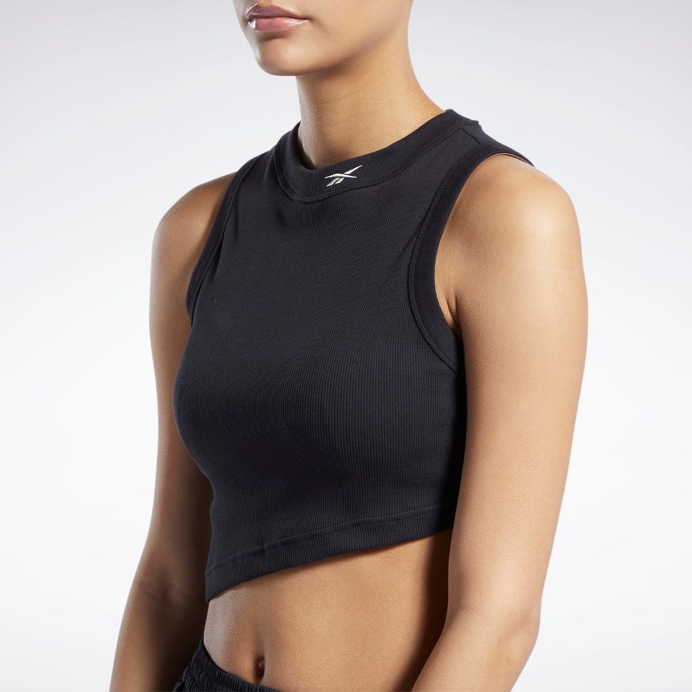 Reebok Classics Cropped Ribbet Tank Top Svarte | TQCNFP-364