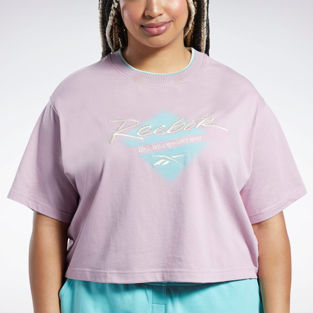 Reebok Classics Grafiske T-Shirt (Plus Size) Infused Lilac | KSMZDJ-735