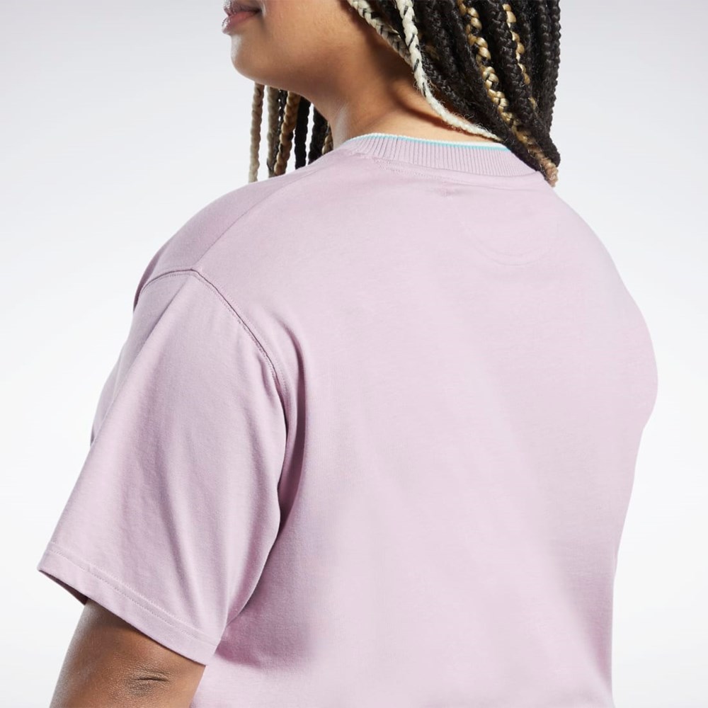 Reebok Classics Grafiske T-Shirt (Plus Size) Infused Lilac | KSMZDJ-735