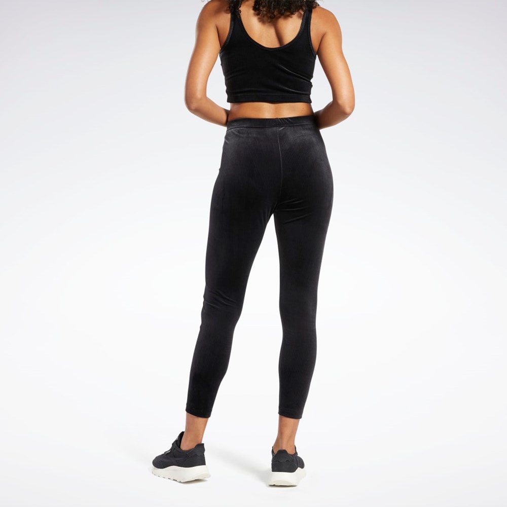 Reebok Classics Velour Tights Svarte | SORXGL-926