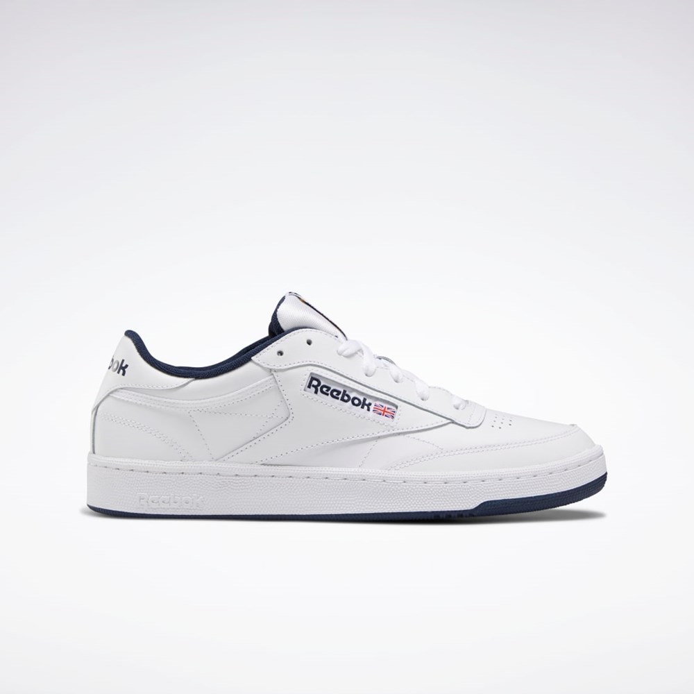 Reebok Club C 85 Shoes Hvite Marineblå | NGVOLW-892