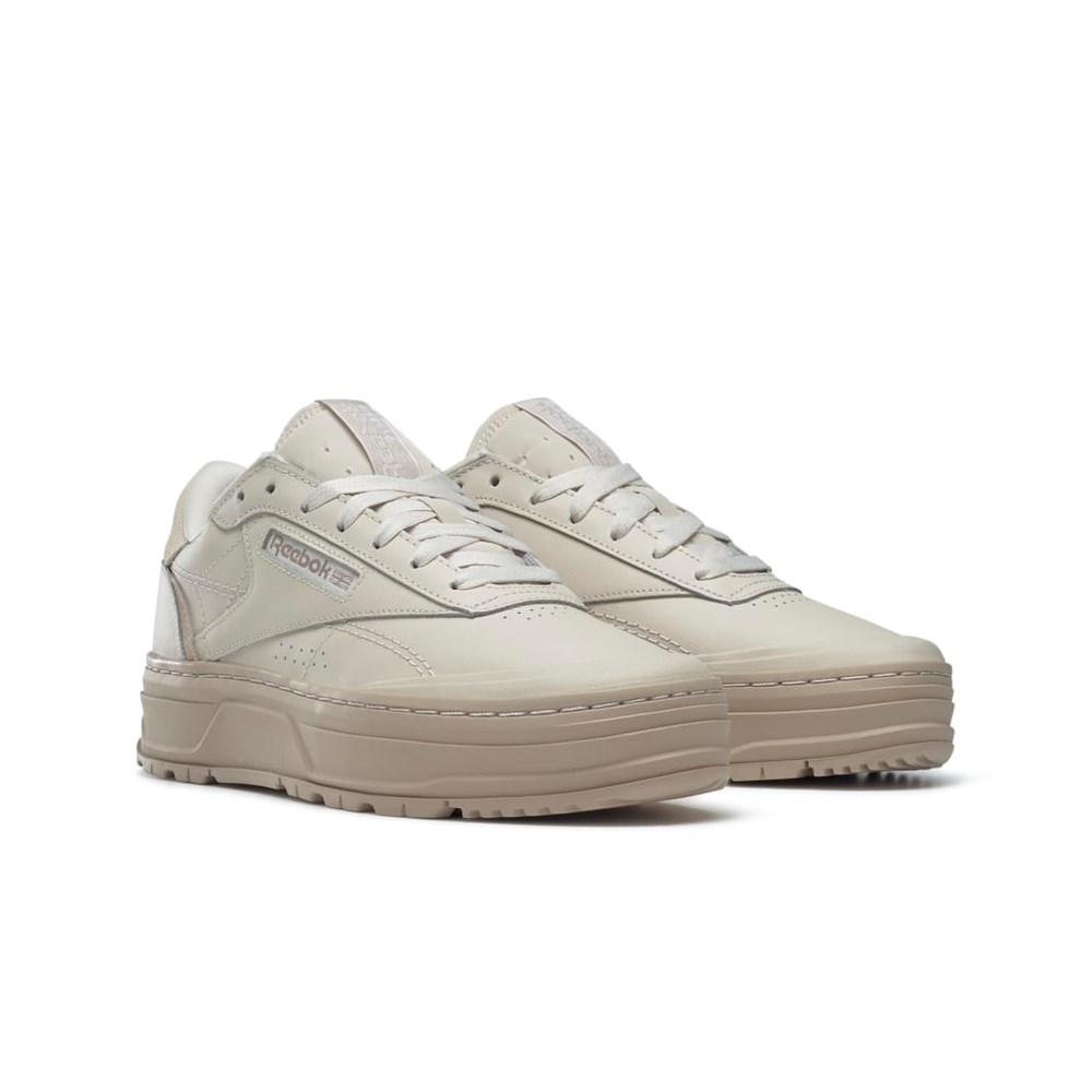 Reebok Club C Double GEO Shoes Beige | QEHNPR-650