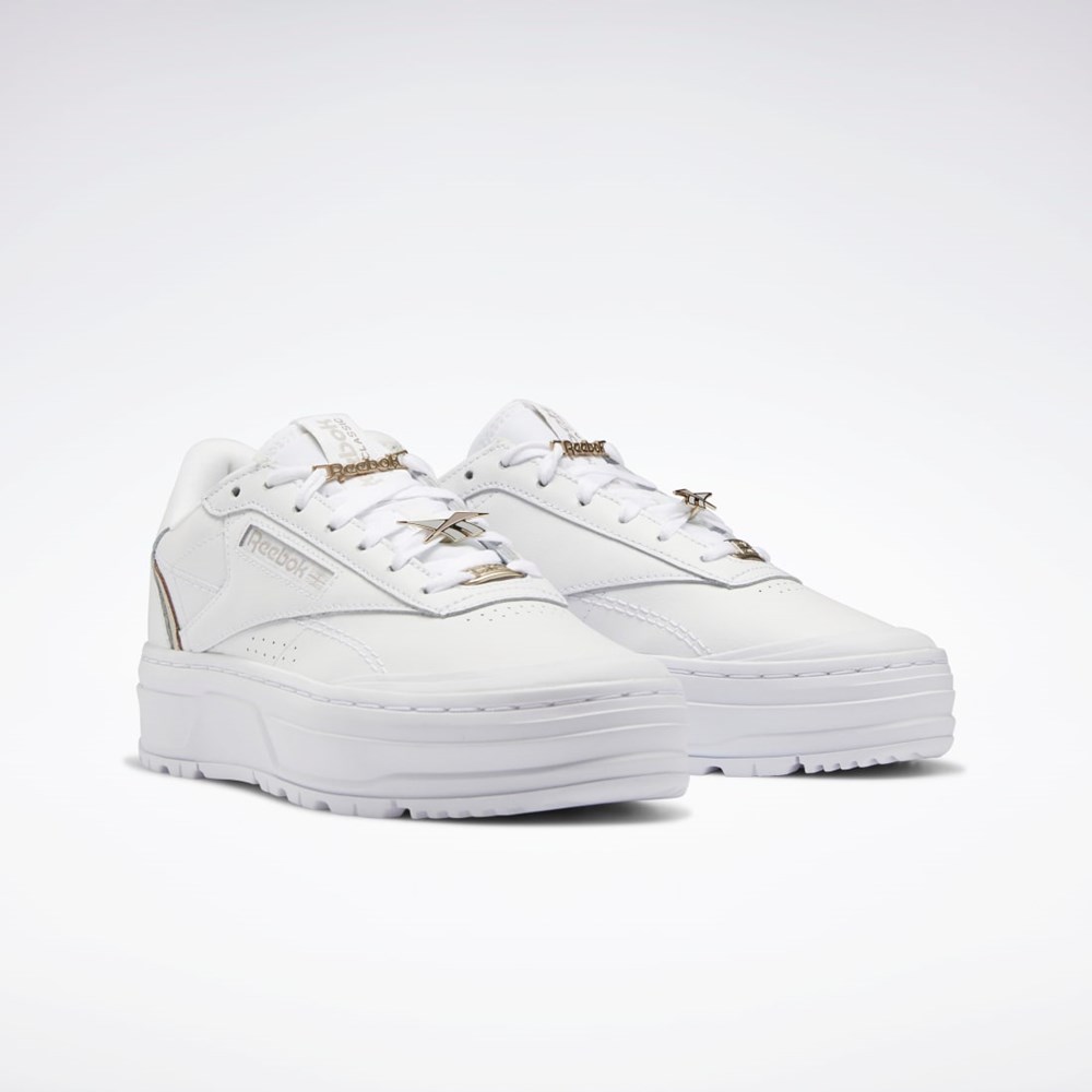 Reebok Club C Double GEO Shoes Hvite Hvite | SNLEYF-736