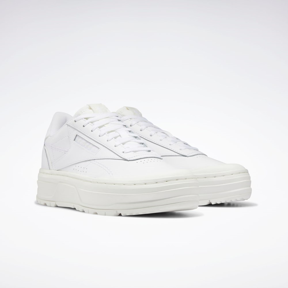 Reebok Club C Double GEO Shoes Hvite Hvite | XDJZPS-478