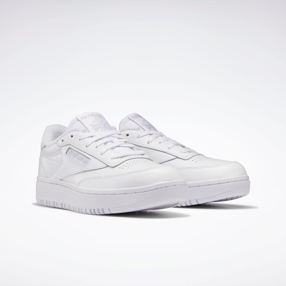 Reebok Club C Double Shoes Hvite Hvite Grå | KMECHR-695