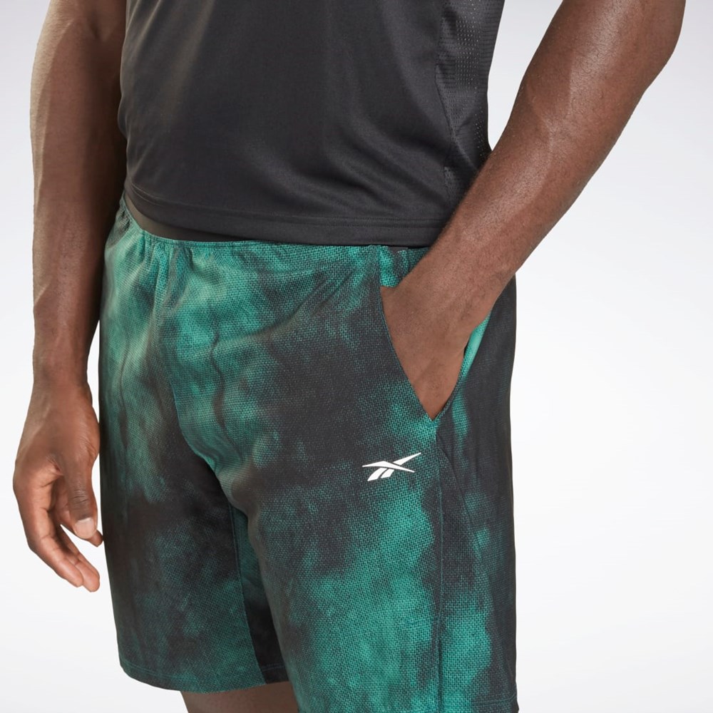 Reebok Epic Lette Printed Trenings Shorts Midnight Pine | IOEJFN-274