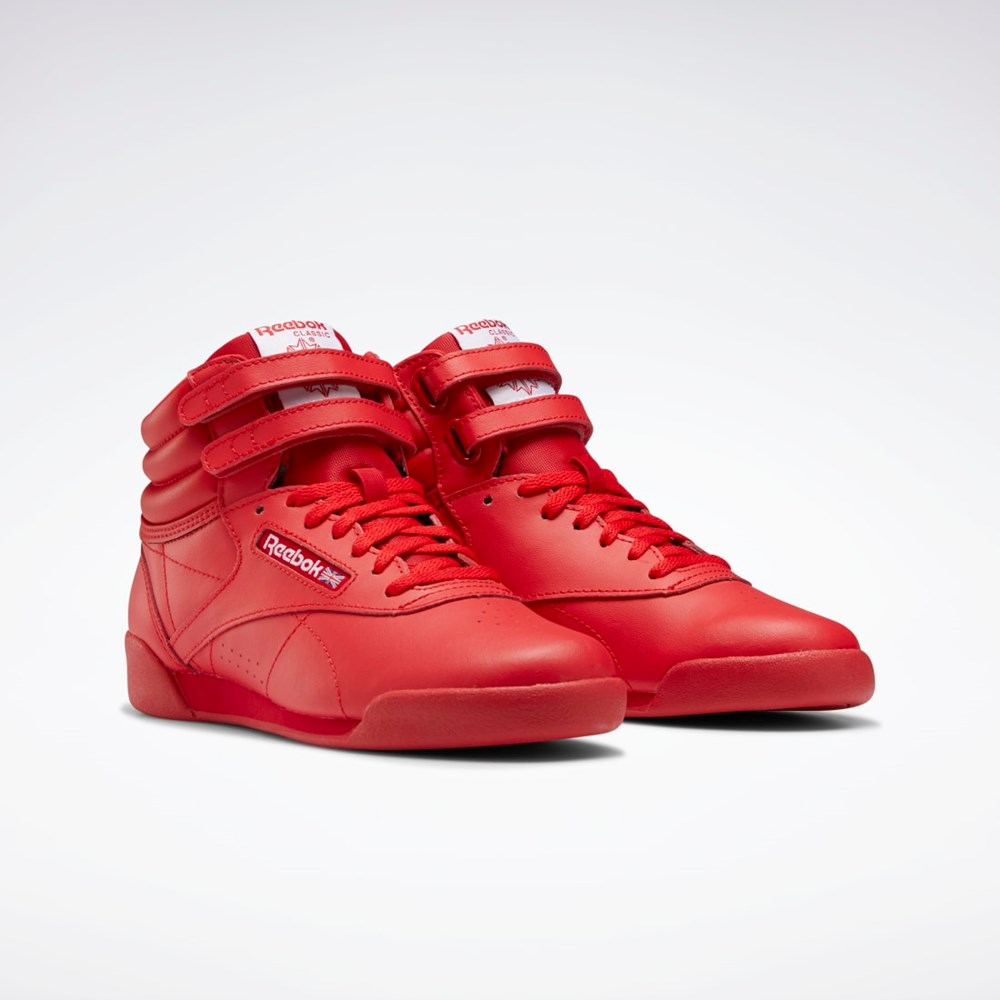 Reebok Freestyle Hi Shoes - Grade School Rød Rød Hvite | DQMNTJ-603