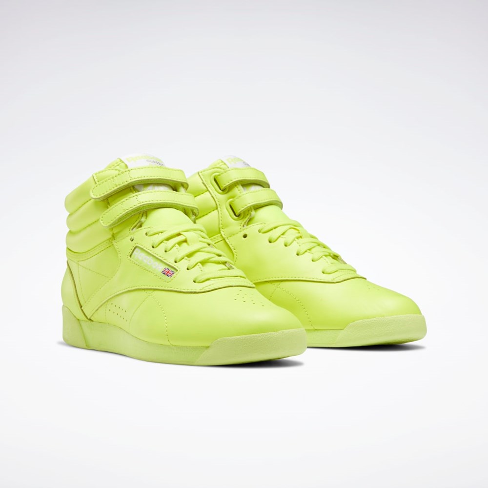 Reebok Freestyle Hi Shoes Gul Gul Hvite | XVGCWZ-283