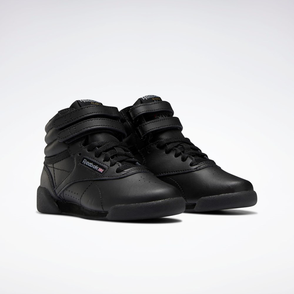 Reebok Freestyle Hi Shoes - Preschool Svarte Svarte Grå | MNKBIS-237