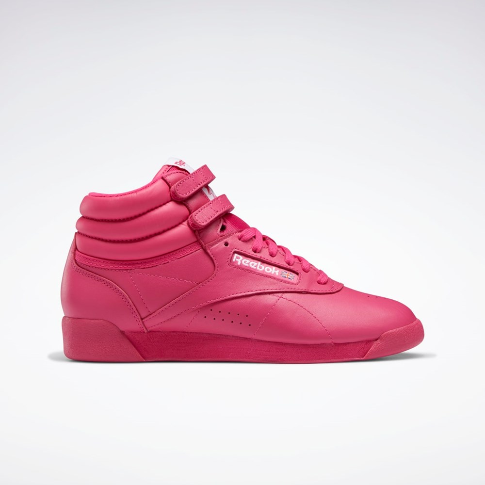 Reebok Freestyle Hi Shoes Rosa Rosa Hvite | NUPGQJ-659