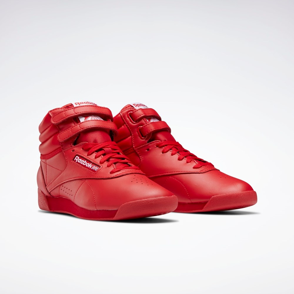 Reebok Freestyle Hi Shoes Rød Rød Hvite | ZFAPTR-026