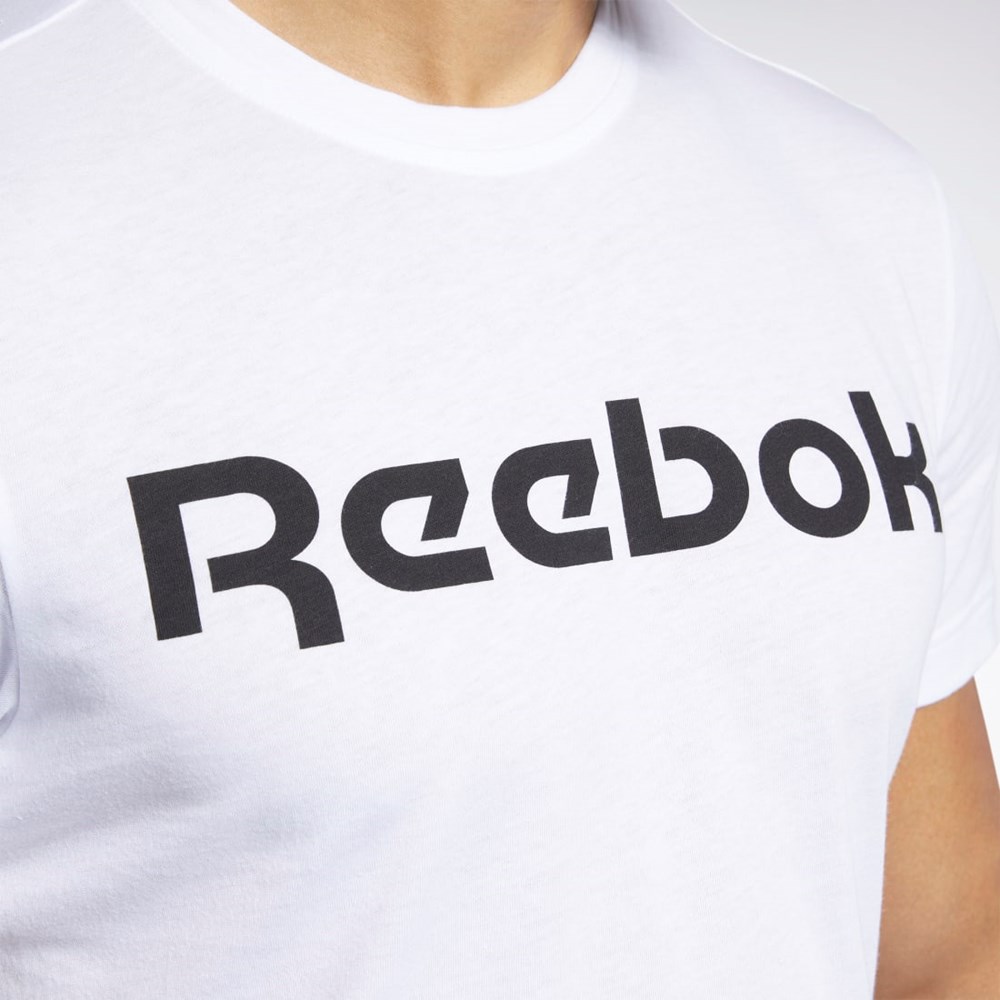 Reebok Grafiske Series Linear Logo Tee Hvite | ZVGUOY-845