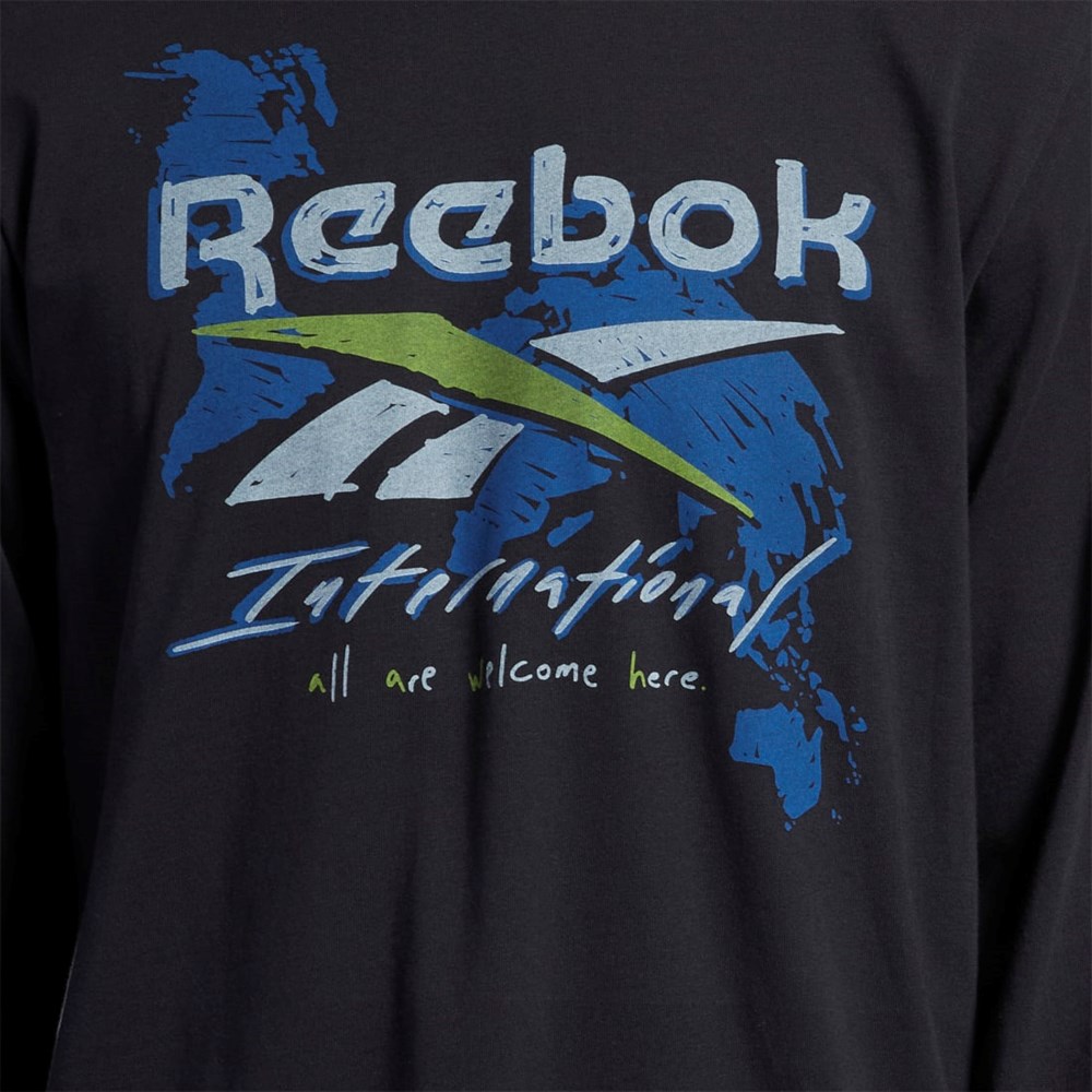 Reebok Grafiske Series Pre-Season Long Sleeve T-Shirt Svarte | XDQCPH-581