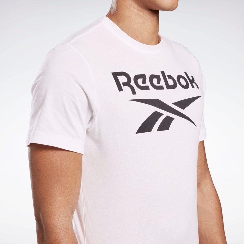 Reebok Grafiske Series Reebok Stacked Tee Hvite | ICYMUN-640