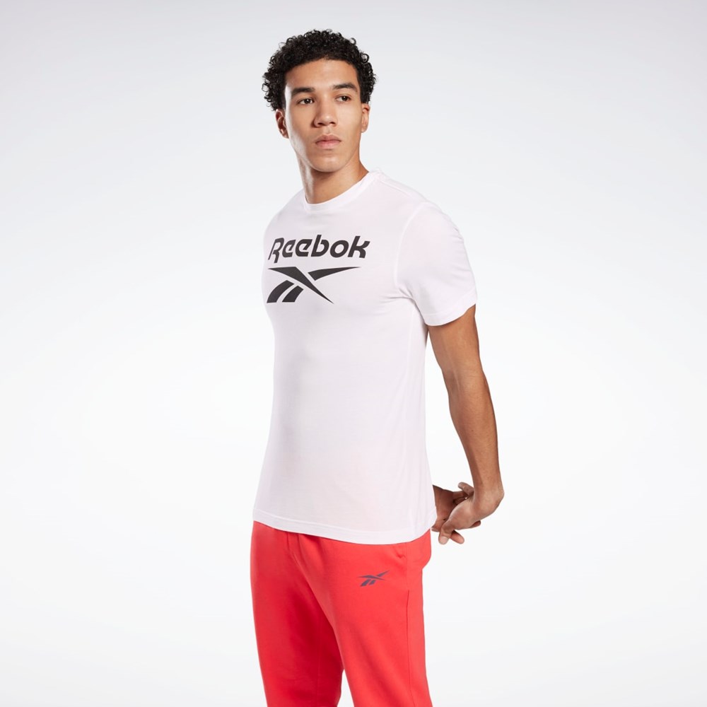 Reebok Grafiske Series Reebok Stacked Tee Hvite | ICYMUN-640