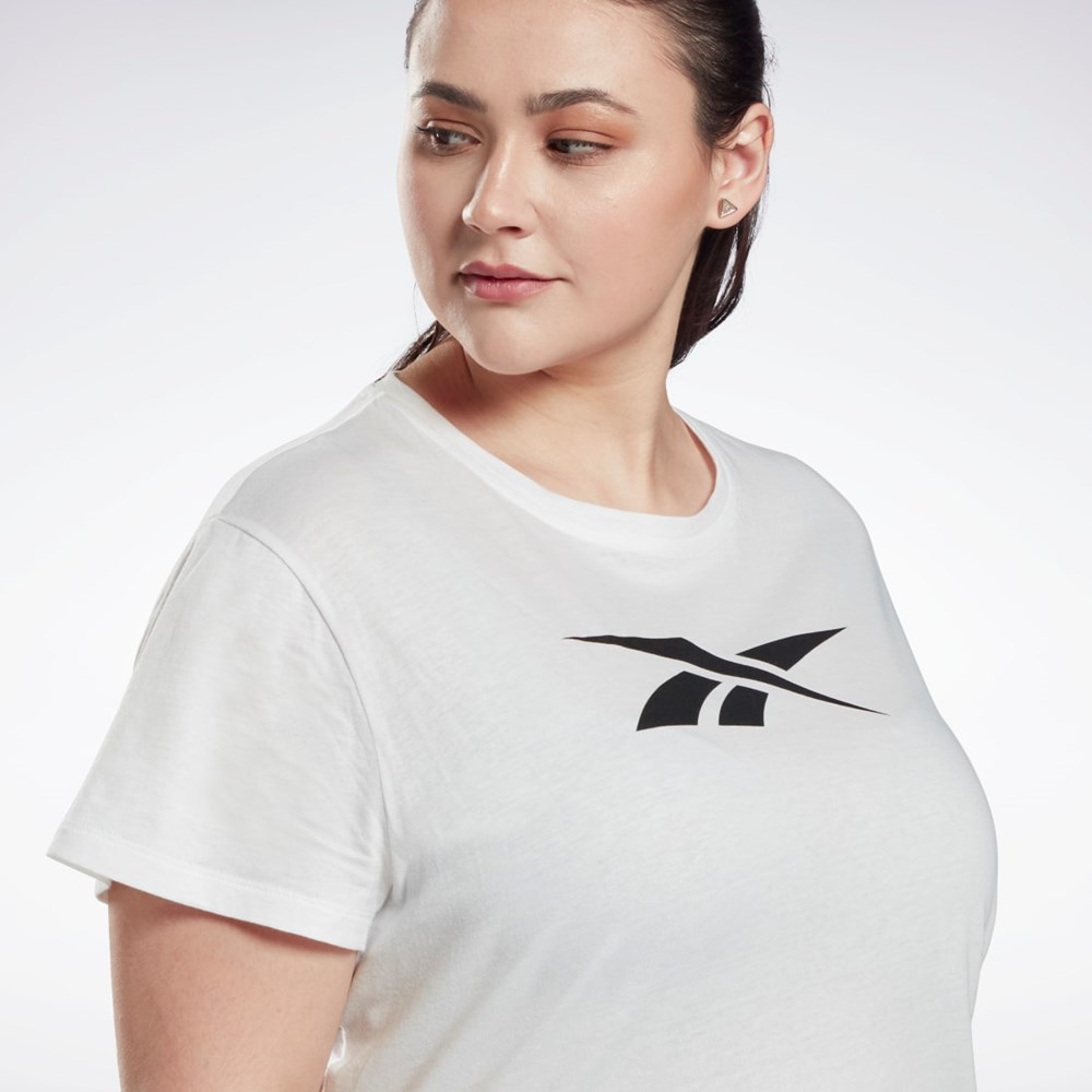 Reebok Grafiske Vector T-Shirt (Plus Size) Hvite | DIWLPA-809