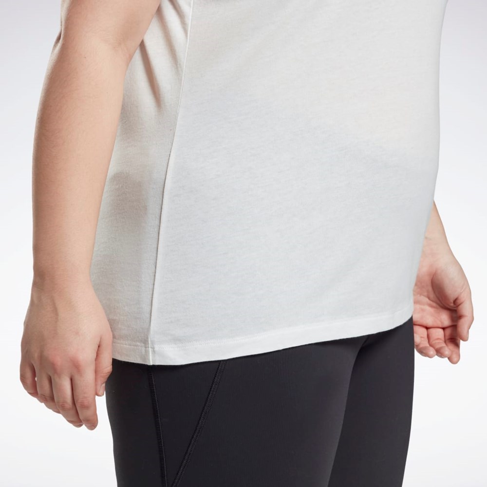 Reebok Grafiske Vector T-Shirt (Plus Size) Hvite | DIWLPA-809