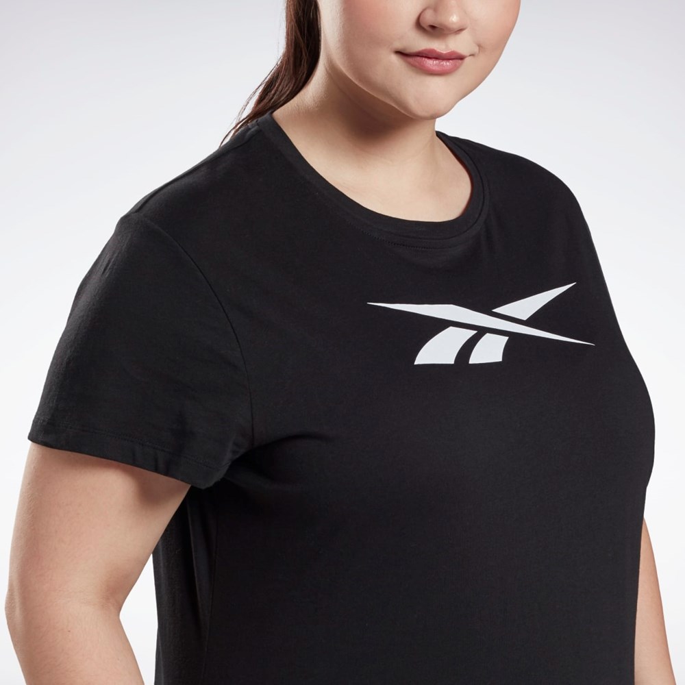 Reebok Grafiske Vector T-Shirt (Plus Size) Svarte | KSIZHJ-534