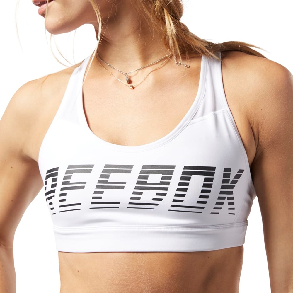 Reebok Hero Strappy Medium-Impact Polstret Bra Hvite | IVGRXF-527