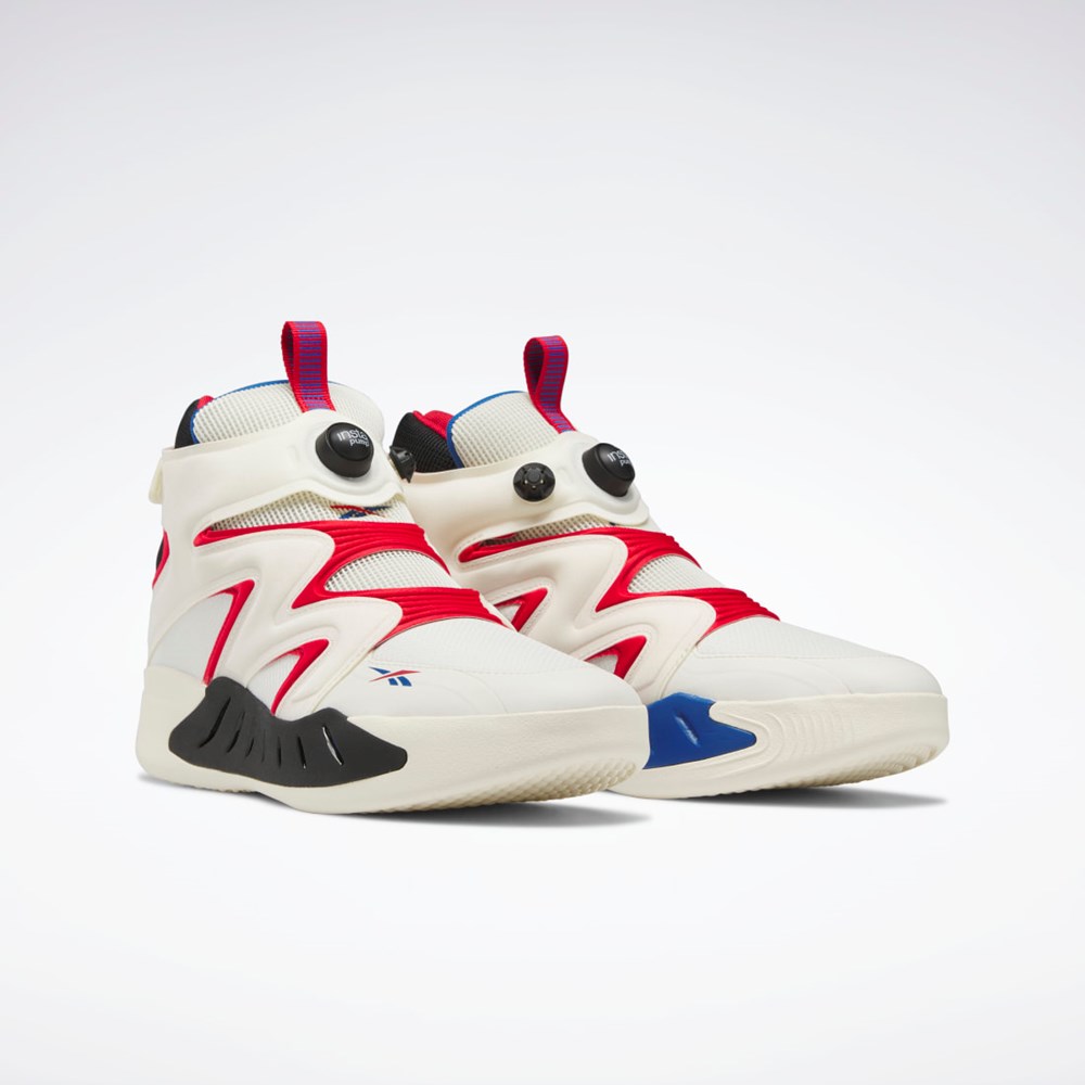 Reebok Instapump Fury Zone Mid Basketball Shoes Hvite Rød Blå | URBQYM-601