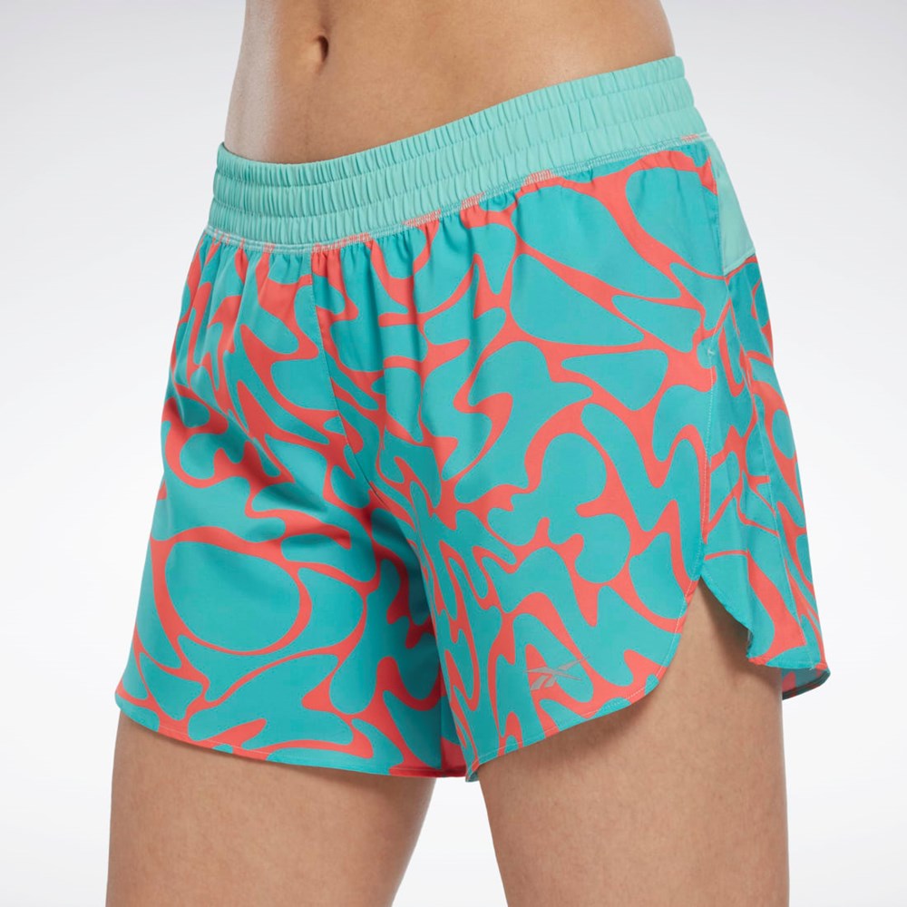 Reebok Jogge Printed Shorts Semi Classic Teal | RDMXKP-392