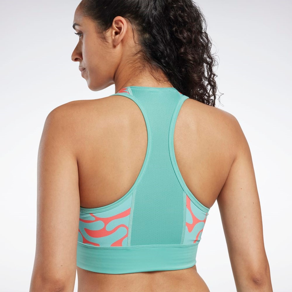 Reebok Jogge Printed Sports Bra Semi Classic Teal | ENXWDH-678