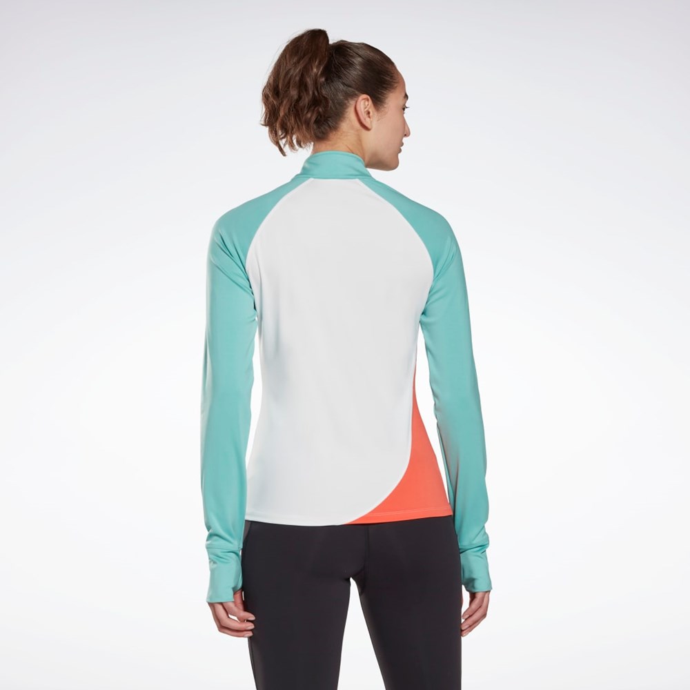 Reebok Jogge Quarter-Zip Sweatshirt Hvite | ZQHCAB-586