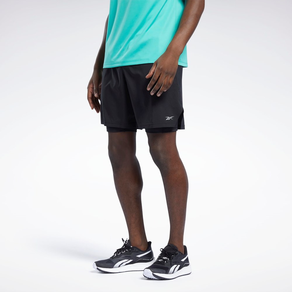 Reebok Jogge Two-in-One Shorts Svarte | OVXQPF-943