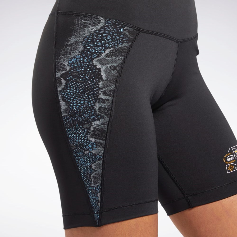 Reebok Jurassic World Bike Shorts Svarte | PMTXVC-706