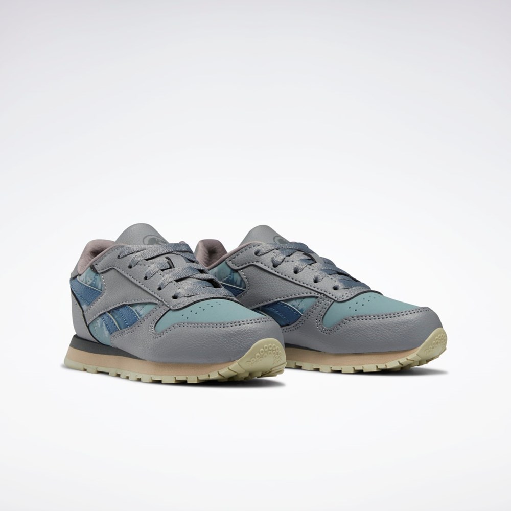 Reebok Jurassic World Classic Leather Shoes - Preschool Grå Blå | ICPAKW-024