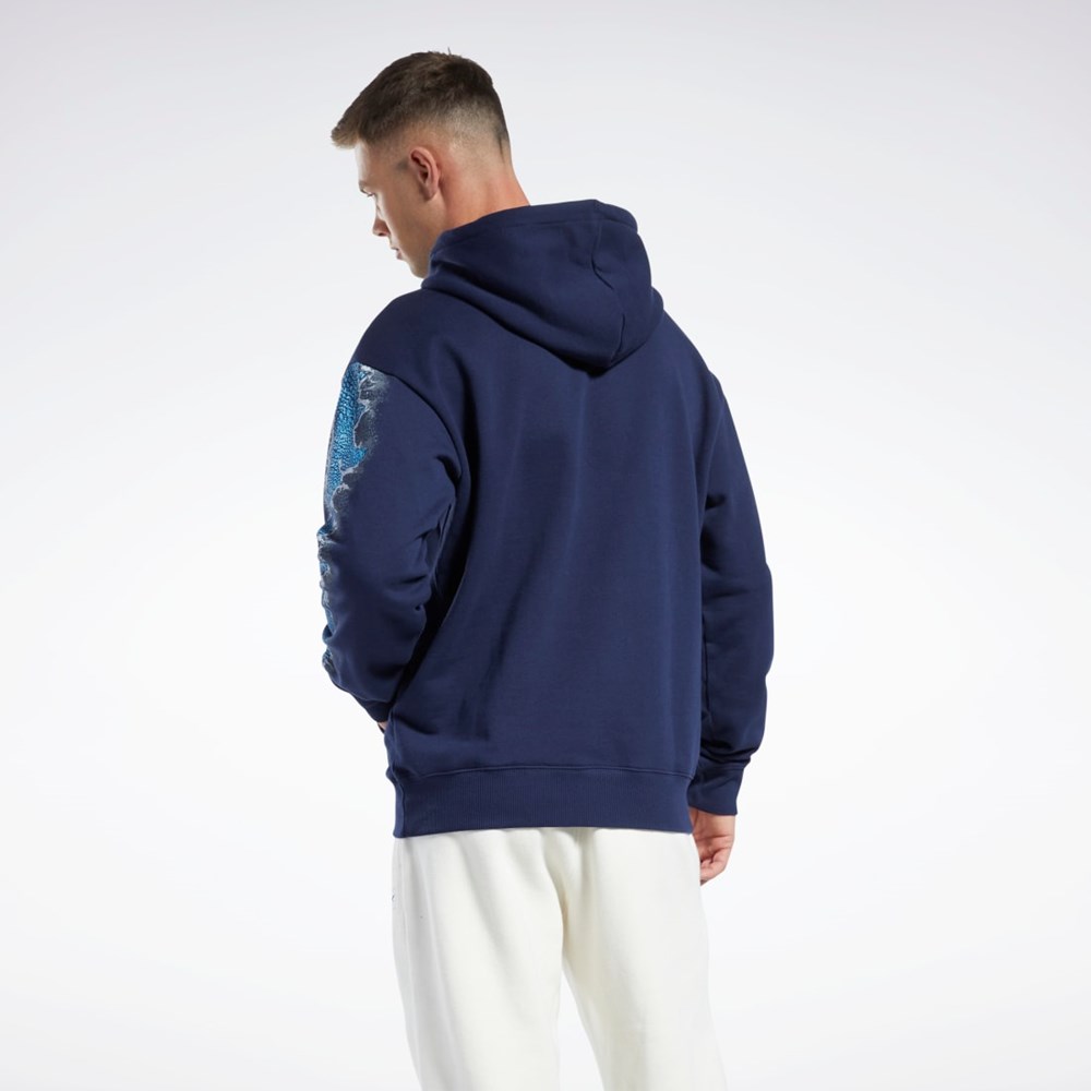 Reebok Jurassic World Grafiske Hoodie Marineblå | FVCXUT-478