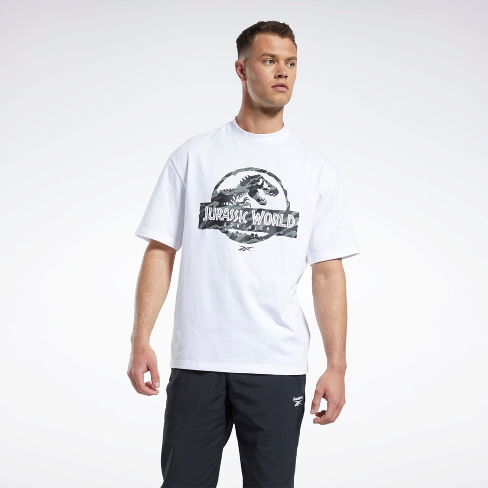 Reebok Jurassic World T-Shirt Hvite | OMNWDJ-164